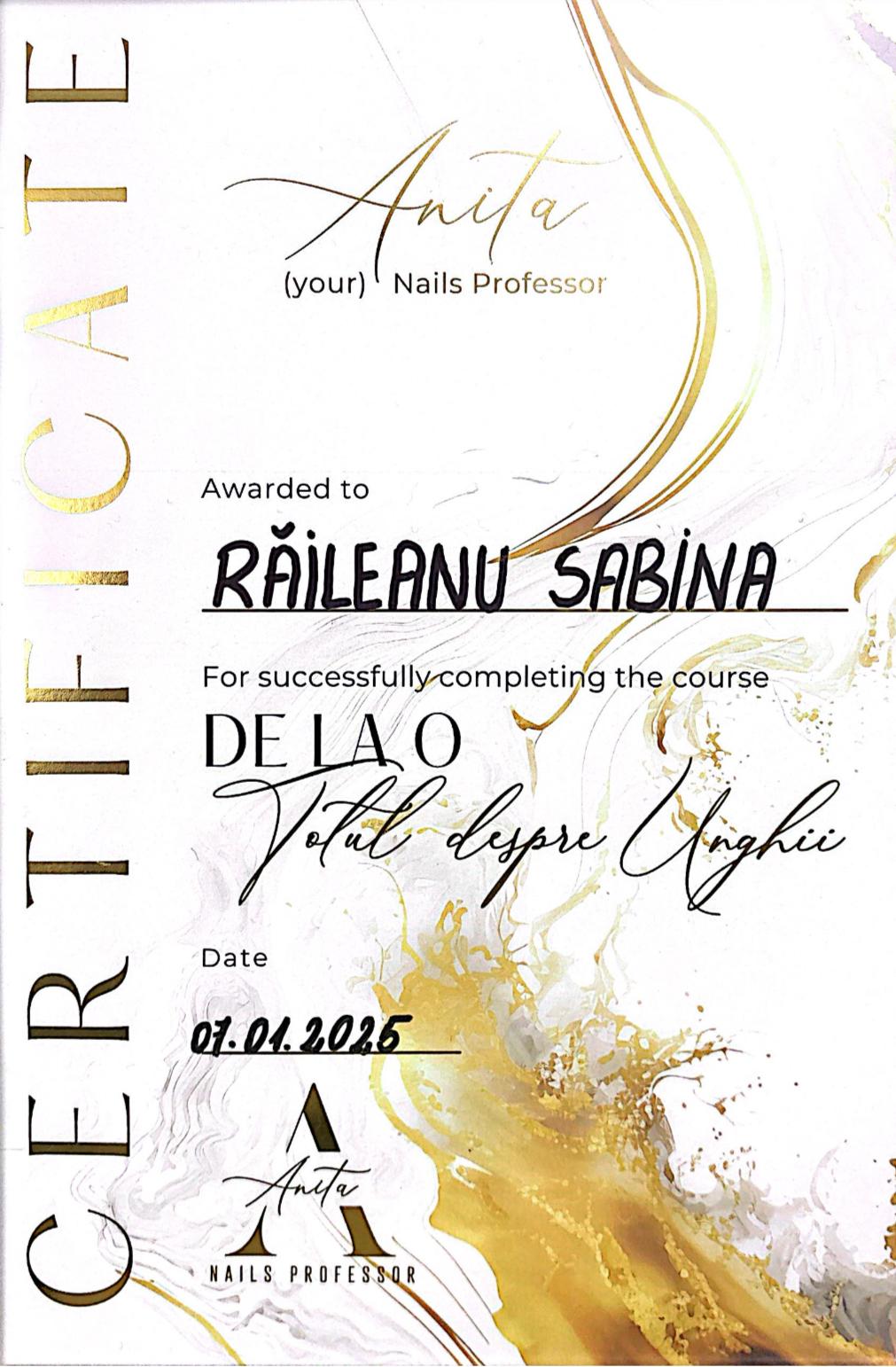 Diplomă Nail Art Masterclass